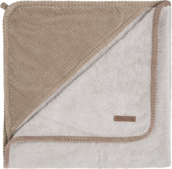 Baby's Only Baby badcape - Omslagdoek - Handdoek met capuchon Sense - Clay - 75x85 cm - Badstof van Baby's Only