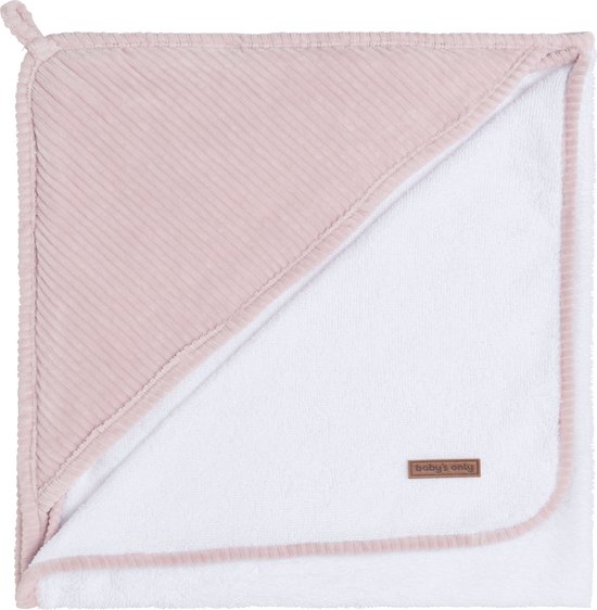 Baby's Only Baby badcape - Omslagdoek - Handdoek met capuchon Sense - Oud Roze - 75x85 cm - Badstof van Baby's Only
