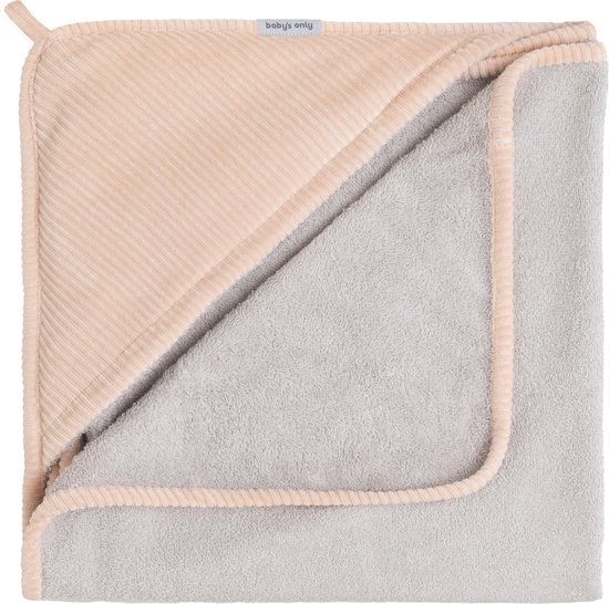 Baby's Only Baby badcape - Omslagdoek - Handdoek met capuchon Sense - Peach - 75x85 cm - Badstof van Baby's Only