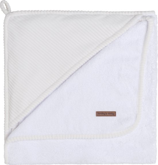 Baby's Only Baby badcape - Omslagdoek - Handdoek met capuchon Sense - Wit - 75x85 cm - Badstof van Baby's Only