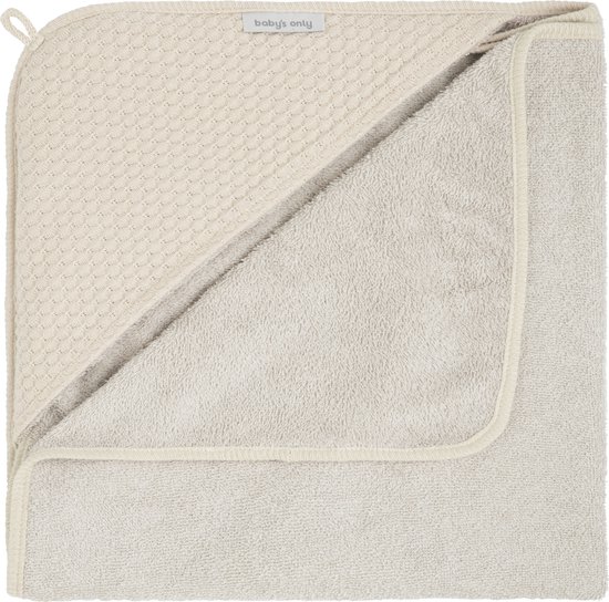 Baby's Only Baby badcape - Omslagdoek - Handdoek met capuchon Sky - Warm Linen - 75x85 cm - Badstof van Baby's Only