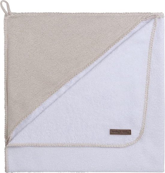 Baby's Only Baby badcape - Omslagdoek - Handdoek met capuchon Sparkle - Goud-Ivoor Mêlee - 75x85 cm - Met subtiel glittertje - Badstof van Baby's Only