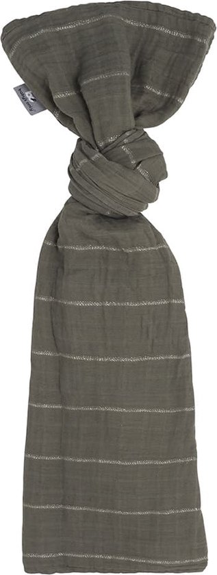 Baby's Only Baby swaddle - Inbakerdoek - Hydrofiele doek Sparkling - Khaki - 100x120 cm - 100% katoen - Met subtiel glittertje van Baby's Only