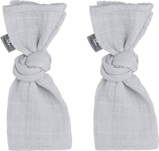 Baby's Only Baby swaddle - Inbakerdoek - Hydrofiele doeken Sparkling - Zilvergrijs - 65x65 cm - 100% katoen - Met subtiel glittertje - 2 stuks van Baby's Only