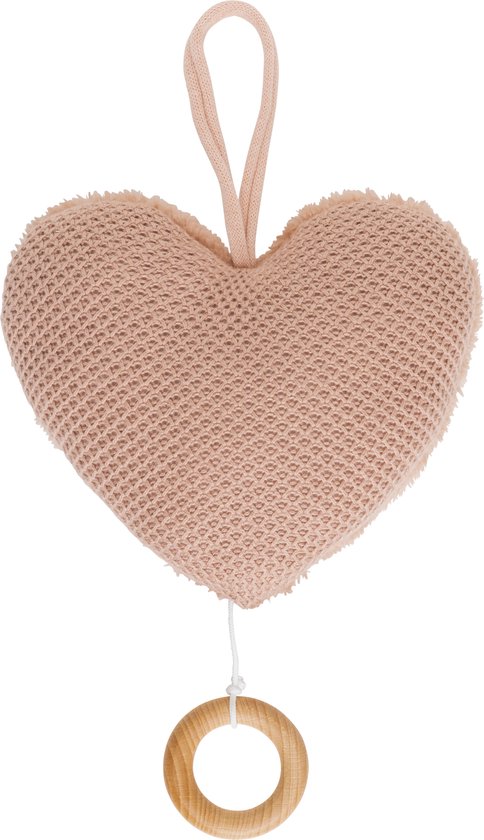 Baby's Only Gebreid baby Muziekdoosje - Muziekhanger hart Classic - Tuscany - Muziek speelgoed van Baby's Only
