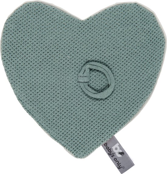 Baby's Only Gebreid speendoekje - Speenknuffel hartje Classic - Stonegreen van Baby's Only