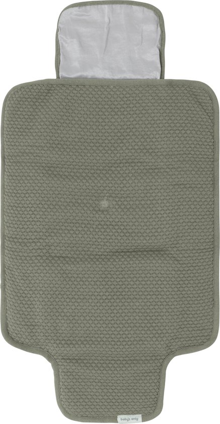Baby's Only Gebreid verschoonmatje Sky - Verschoningsmatje voor onderweg - Urban Green - Inclusief opbergzakje van Baby's Only