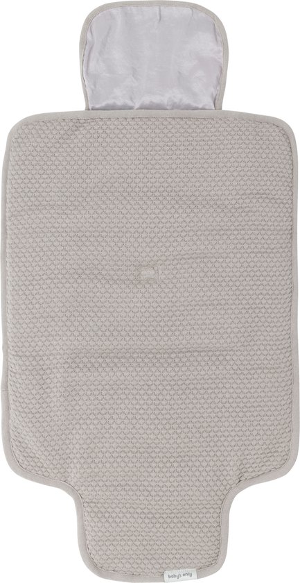 Baby's Only Gebreid verschoonmatje Sky - Verschoningsmatje voor onderweg - Urban Taupe - Inclusief opbergzakje van Baby's Only
