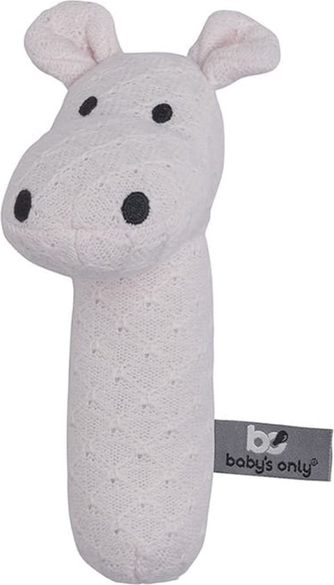 Baby's Only Gebreide baby rammelaar nijlpaard - Classic Roze - Baby cadeau van Baby's Only