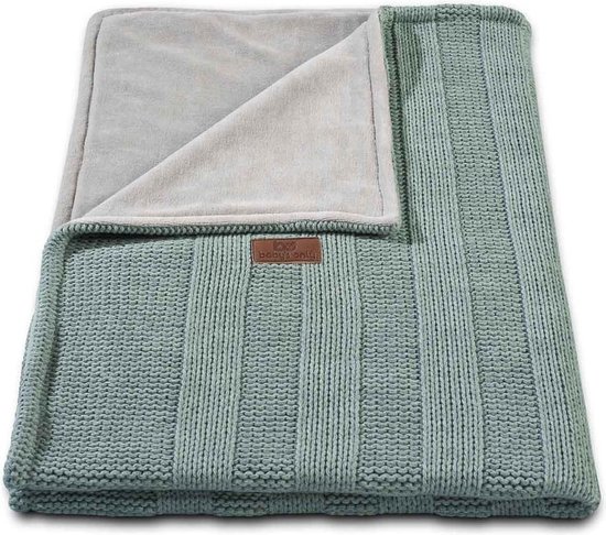 Baby's Only Gebreide ledikantdeken chenille - Baby deken Robust Rib - Stonegreen van Baby's Only