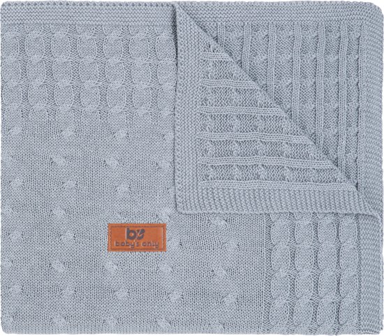 Baby's Only Gebreide wiegdeken - Baby deken Cable - Grijs van Baby's Only