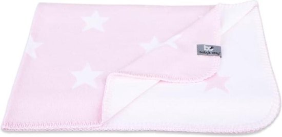 Baby's Only Gebreide wiegdeken - Baby deken Star - Baby Roze/Wit van Baby's Only