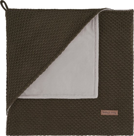 Baby's Only Gebreide wikkeldeken - Omslagdoek baby Flavor - Fluweel voering - Groen - 75x75 cm - Geschikt voor drie- en vijfpuntsgordel van Baby's Only