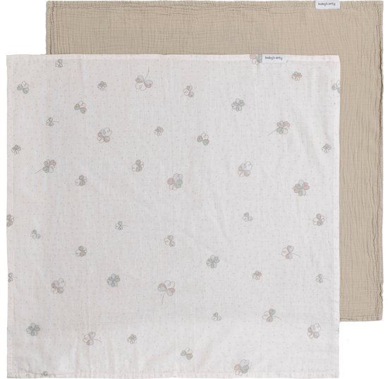 Baby's Only Hydrofiele doek Tender - Beige/Clover - 65x65 cm van Baby's Only