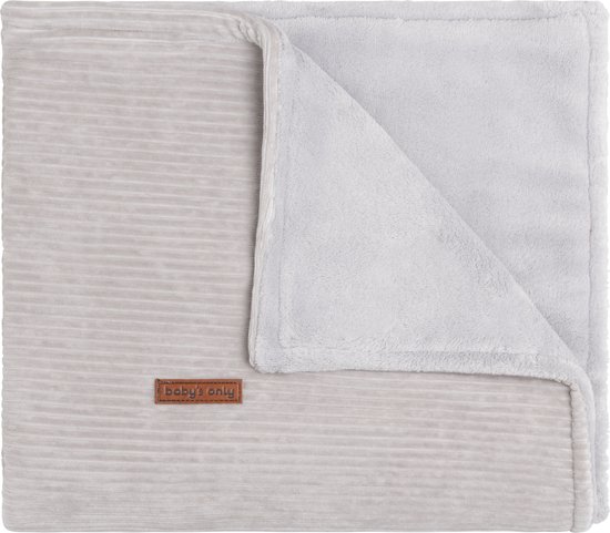 Baby's Only Ledikantdeken teddy - Baby deken Sense - Dekentje voor jongens en meisjes - 2.6 TOG - 100x135 cm - Kiezelgrijs - Rib corduroy stof - Herfst & winter deken van Baby's Only
