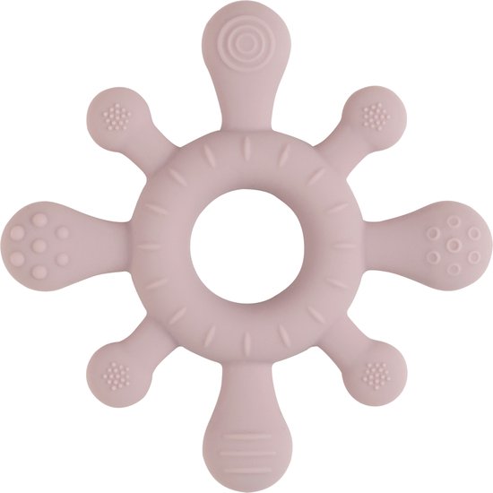 Baby's Only Siliconen baby bijtring - Bijtspeeltje blossom - Oud Roze - Baby cadeau van Baby's Only