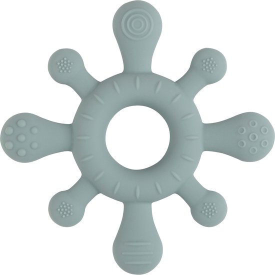Baby's Only Siliconen baby bijtring - Bijtspeeltje blossom - Stonegreen - Baby cadeau van Baby's Only