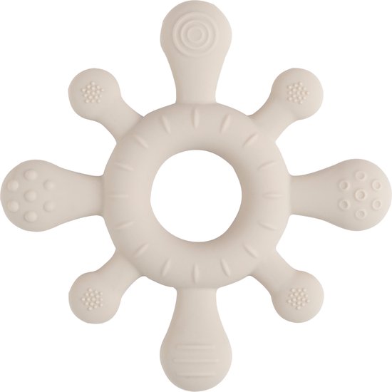 Baby's Only Siliconen baby bijtring - Bijtspeeltje blossom - Warm Linen - Baby cadeau van Baby's Only