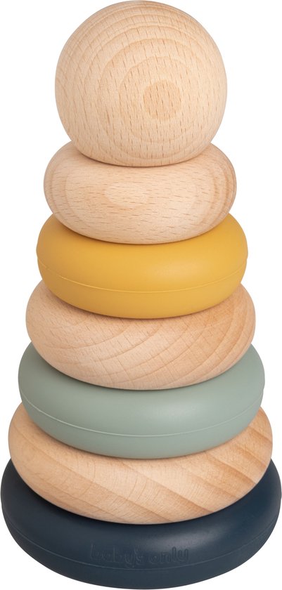 Baby's Only Siliconen stapelringen - Stapeltoren - Baby speelgoed - Earth - Baby cadeau van Baby's Only