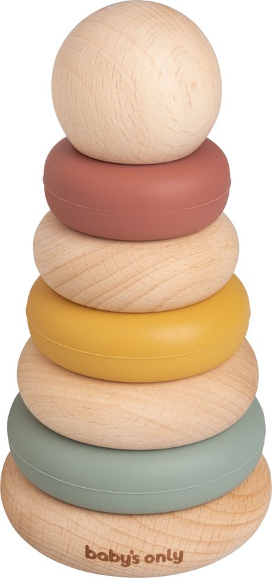Baby's Only Siliconen stapelringen - Stapeltoren - Baby speelgoed - Opal - Baby cadeau van Baby's Only