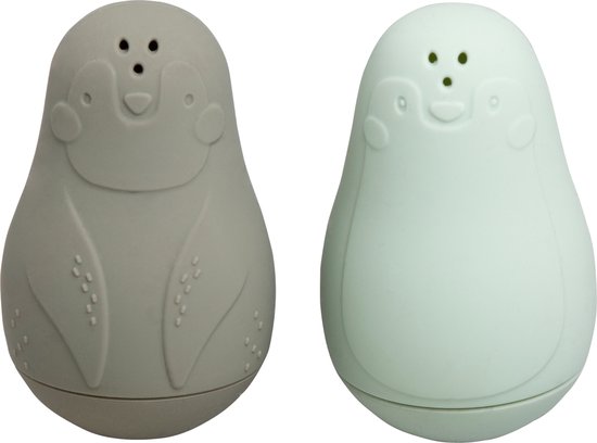 Baby's Only Spuitfiguur pinguïns - Baby badspeelgoed - Urban Green/Mint - Siliconen speelgoed - Baby cadeau van Baby's Only