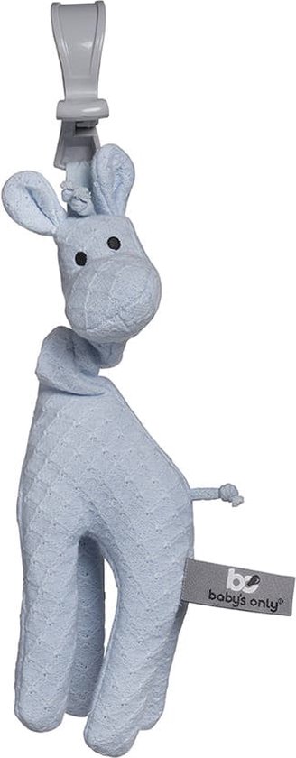 Baby's Only Trilfiguur giraf - Autostoelspeeltje - Wagenhanger - Poederblauw - Speelgoed voor onderweg - Baby cadeau van Baby's Only