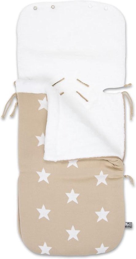 Baby's Only Voetenzak autostoel 0+ Star - Beige/Wit - Geschikt voor drie- en vijfpuntsgordel van Baby's Only