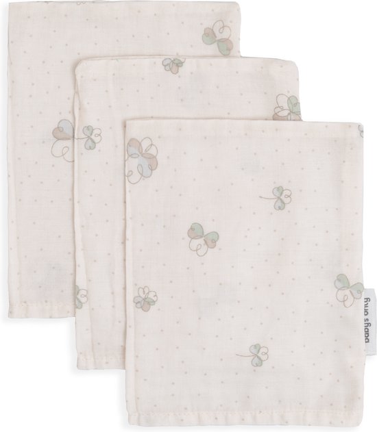 Baby's Only Washandje Tender - Babywashandjes - Hydrofiele washandjes - Baby washandje - 3-pack - Clover - 100% prewashed katoen