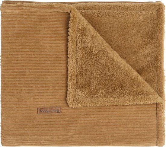 Baby's Only Wiegdeken teddy - Baby deken Sense - Dekentje voor jongens en meisjes - 2.6 TOG - 70x95 cm - Caramel - Rib corduroy stof - Herfst & winter deken van Baby's Only