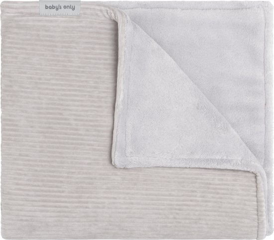 Baby's Only Wiegdeken teddy - Baby deken Sense - Dekentje voor jongens en meisjes - 2.6 TOG - 70x95 cm - Kiezelgrijs - Rib corduroy stof - Herfst & winter deken van Baby's Only