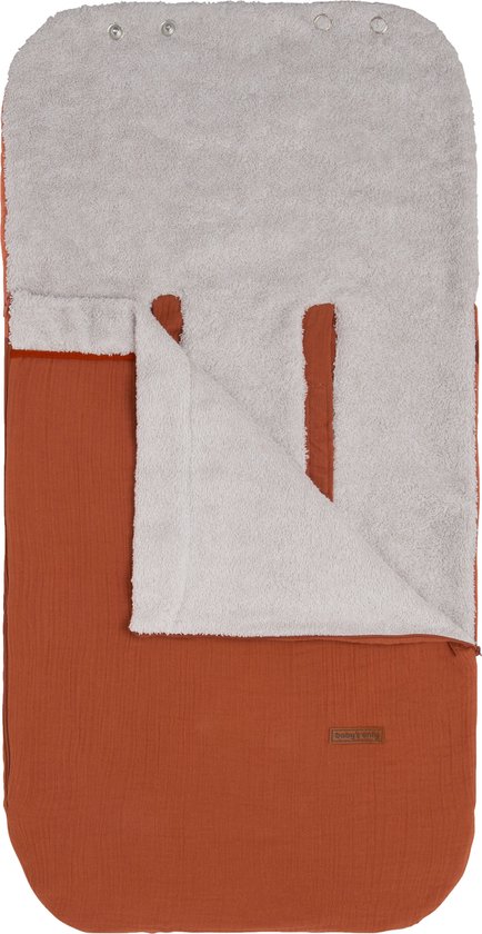 Baby's Only Zomer voetenzak 0+ autostoel Breeze - Roest - 100% katoen - Geschikt voor drie- en vijfpuntsgordel van Baby's Only