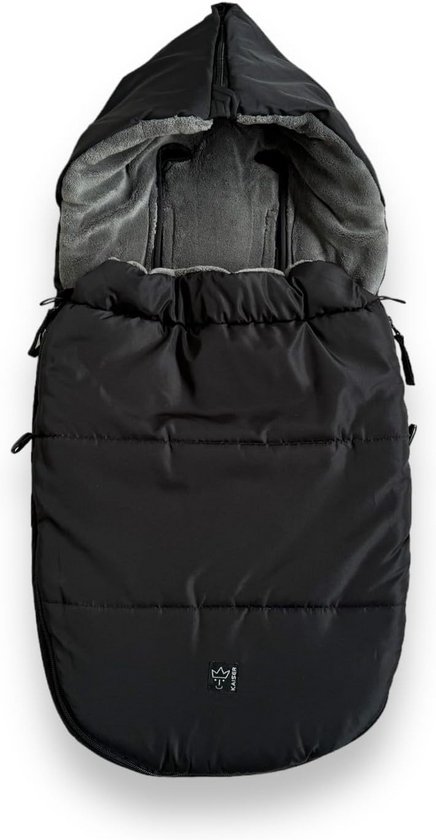 Babyschaalvoetenzak - Babyzitje deken - Baby comfort - Aantrekbaar tot capuchon - 53 x 40 cm - Zwart