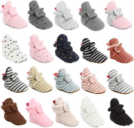 Babyschoentjes - Baby slofjes - Baby's warme voeten - Antislip zool - 0-18 maanden - Zwart