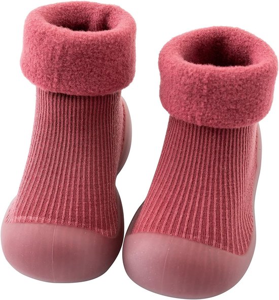 Babyschoentjes Sokken - Zachte Sloffen - Warmte Thuis - Gebreid Design - Single Pair - Effen