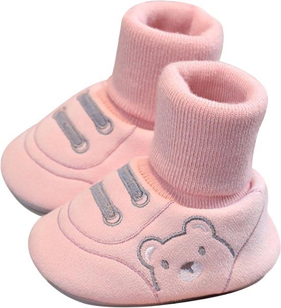 Babyschoentjes - Warme booties - Binnen en buiten - Zachte pluche voering - 11 cm - As shown