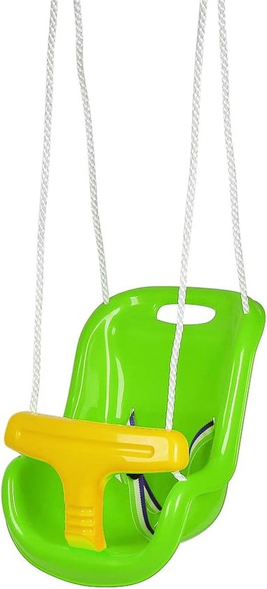 Babyschommel 3-in-1 - Kinderschommel Peuterstoel - Buiten Spelen - Afneembare T-stang - 42 x 35 x 36.5 cm - Groen