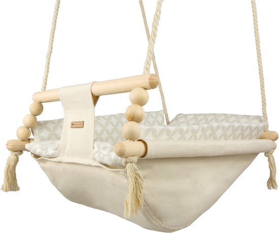 Babyschommel - voor binnen - crème met diamant - tot 20 kg van Rena.