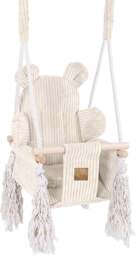 Babyschommel voor binnen, Teddy - Ecru van Merkloos