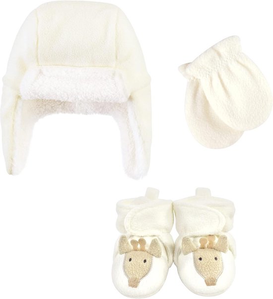 Babyset: Muts, Wantjes en Slofjes voor Baby's (0-6 maanden) - Dierenprint van Merkloos