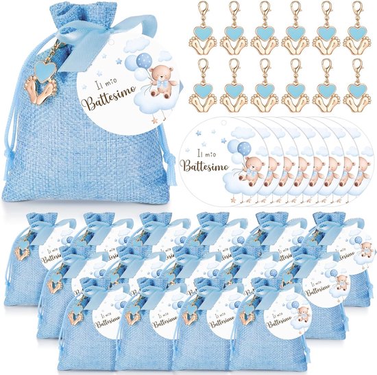 Babyshower Cadeauset - Doop Bedankjes - Feestelijke Herinneringen - 30 Delige Set - 19.99 x 14 x 3.99 cm - Blauw