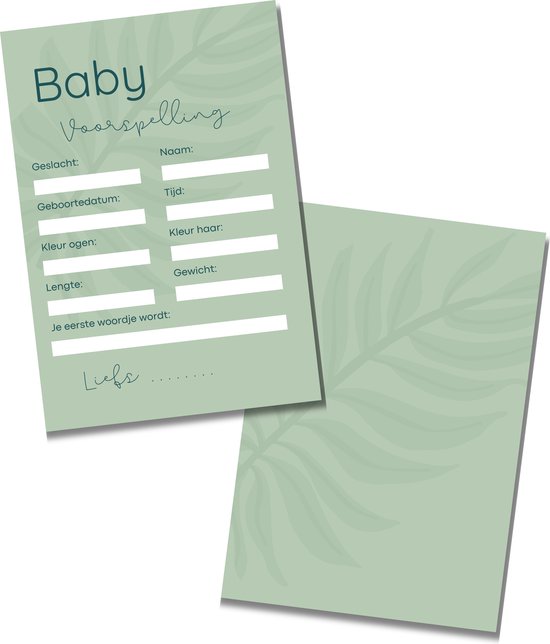 Babyshower Invulkaarten Jungle - 20 stuks - A6 Formaat - Stevig Karton van Babyshower