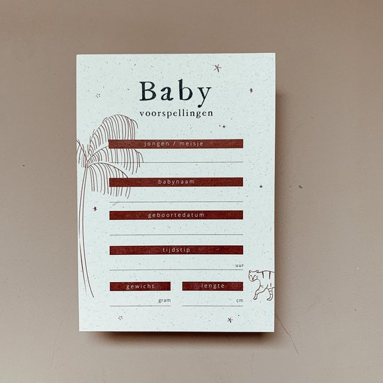 Babyshower invulkaarten | Voorspellingskaarten | Babyshower kaarten| Leopard roze | 10 | studiobydiede.com van Studiobydiede