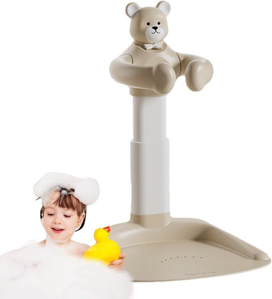 Babyshower standaard - Badhulp zitje - Veilig baden - Verstelbaar ontwerp - 43x42x15 cm - Kaki