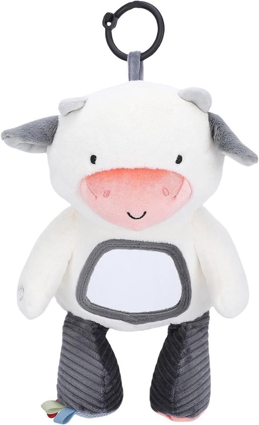Babyslaap Knuffel - Muzikaal Speeltje - Rustgevend Slapen - 3 Slaapliedjes - 30 x 23 x 10 cm - Koe