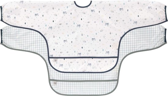 Babyslabbetjes met lange mouwen (2 stuks) om vast te binden, opvangbescherming/slabbetje met lange mouwen van Lupilu