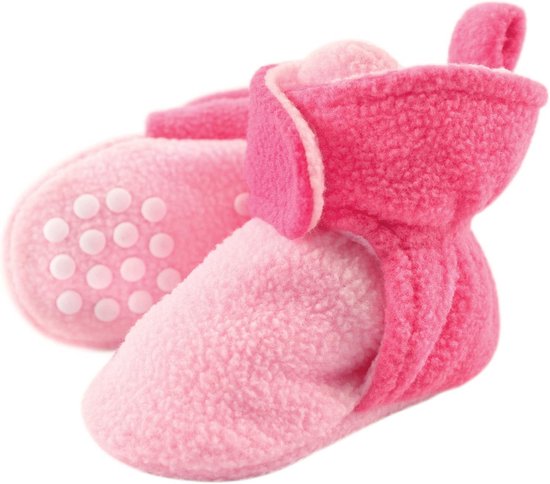 Babyslofjes Meisjes Fleece Sokken Antislip Roze Maten 0-18 Maanden van Merkloos