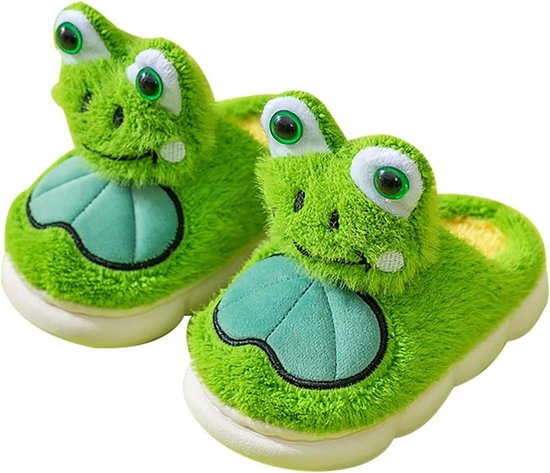 Babyslofjes Meisjes - Winter Schoentjes - Binnen Gebruik - Antislip Zolen - Maat 35 - Groen