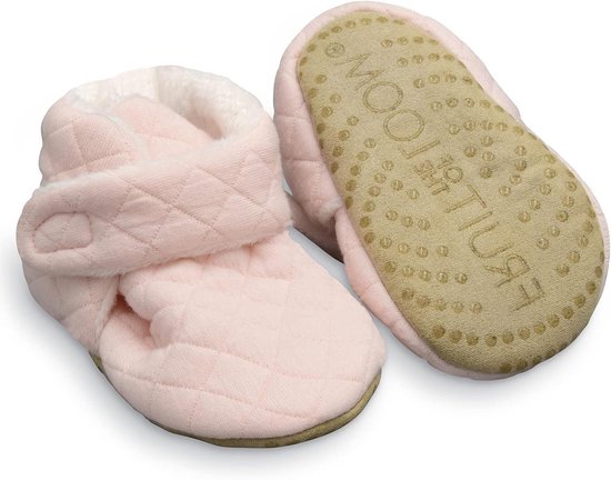Babyslofjes Thermisch - Babyschoentjes Antislip - Warmte Thuis - Klittenbandsluiting - 6-12 maanden - Roze