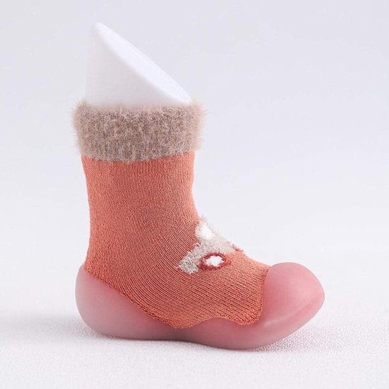Babysokken Antislip - Sokjes met Riempjes - Warm en Veilig Lopen - Zachte Fleece Binnenlaag - 1-3 Jaar - Rode Auto