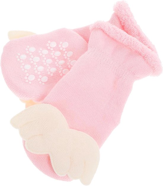 Babysokken met Antislip - Babysokjes Newborn - Binnen Schoentjes - Verdikt Fleece - 5.11 x 3.14 inch - Roze